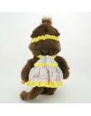 Monchhichi 粉花吊帶裙女孩