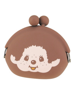 Monchhichi 啡色矽膠零錢包