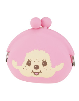 Monchhichi 粉紅色矽膠零錢包