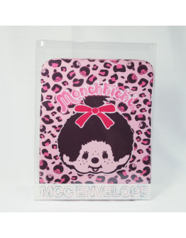 Monchhichi 粉色豹紋多功能袋/ ipad套
