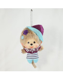 Monchhichi 大頭白色蕾絲帽子女孩 掛件
