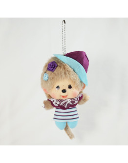 Monchhichi 大頭白色蕾絲帽子女孩 掛件