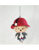 Monchhichi 大頭玫瑰女孩 掛件(酒紅色)