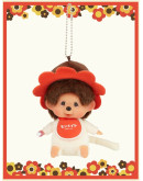Monchhichi Monmate 復古花朵大頭掛件