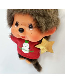 Monchhichi 大頭紅色聖誕節帽男孩掛件