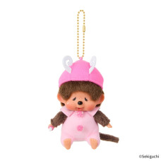 Monchhichi 粉色蝴蝶掛件