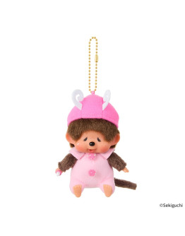 Monchhichi 粉色蝴蝶掛件