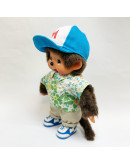 Monchhichi 花恤衫藍白帽子套裝