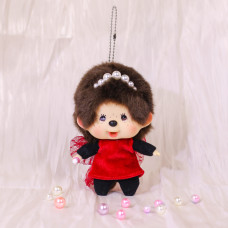 Monchhichi 大頭蕾絲蝴蝶結掛件女孩