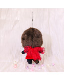 Monchhichi 大頭蕾絲蝴蝶結掛件女孩