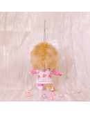 Monchhichi 蕾絲蝴蝶結大頭女孩掛件