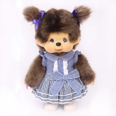 Monchhichi 時尚格紋女孩 M號