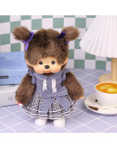 Monchhichi 時尚格紋女孩 M號