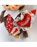 Monchhichi 心形唇印男孩掛件