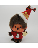 Monchhichi 大頭紅色聖誕節帽男孩掛件