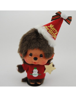 Monchhichi 大頭紅色聖誕節帽男孩掛件